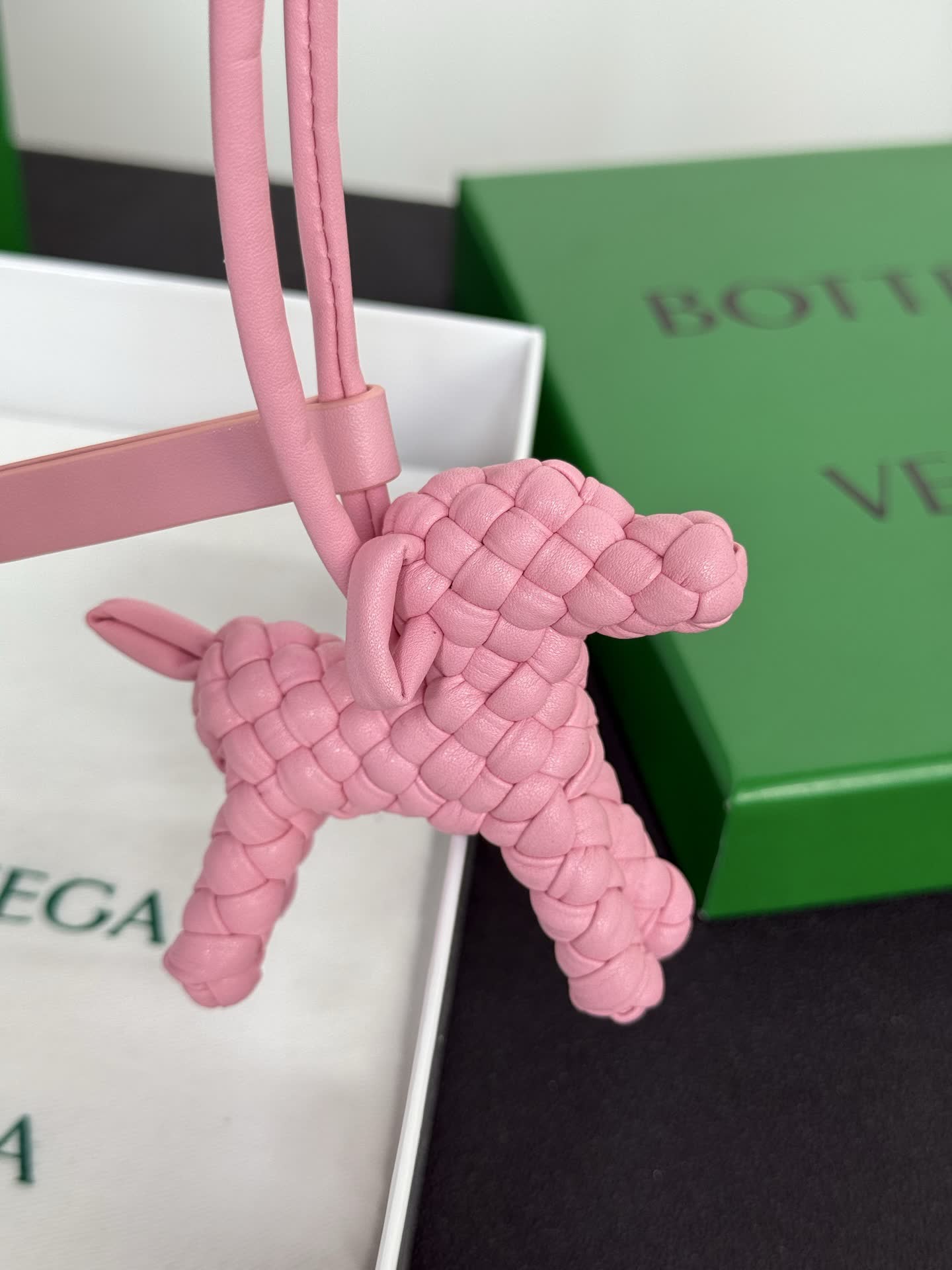 Bottega Veneta Pink Leather Horse Charm